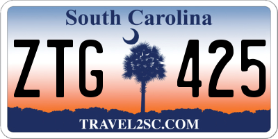 SC license plate ZTG425