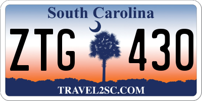 SC license plate ZTG430