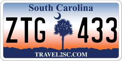 SC license plate ZTG433