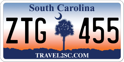 SC license plate ZTG455
