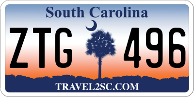 SC license plate ZTG496