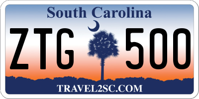 SC license plate ZTG500