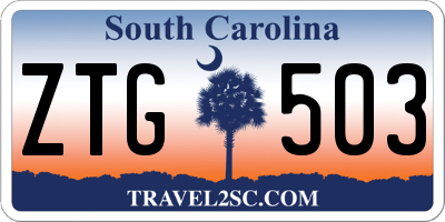 SC license plate ZTG503