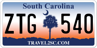 SC license plate ZTG540