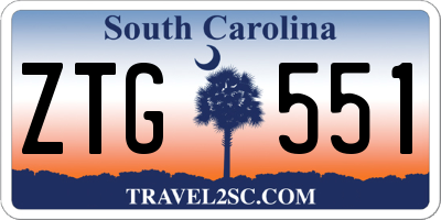 SC license plate ZTG551