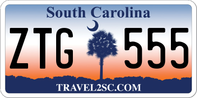 SC license plate ZTG555