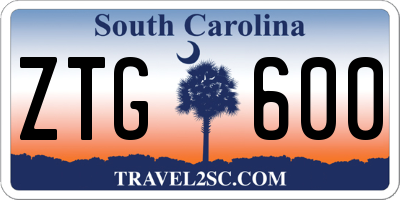 SC license plate ZTG600