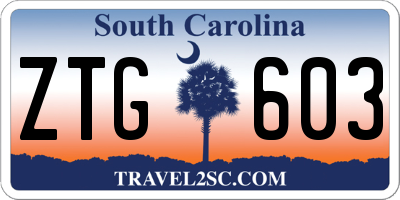 SC license plate ZTG603