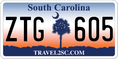 SC license plate ZTG605
