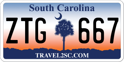 SC license plate ZTG667