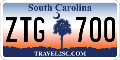 SC license plate ZTG700