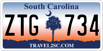 SC license plate ZTG734