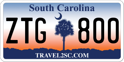SC license plate ZTG800