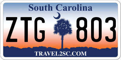 SC license plate ZTG803