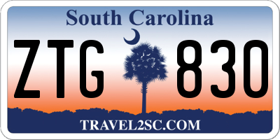 SC license plate ZTG830