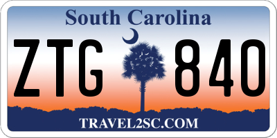 SC license plate ZTG840
