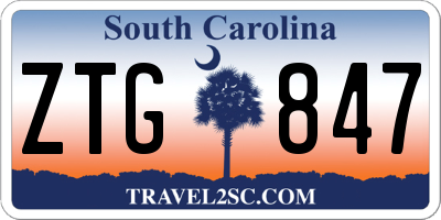SC license plate ZTG847