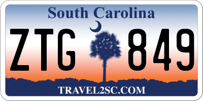 SC license plate ZTG849