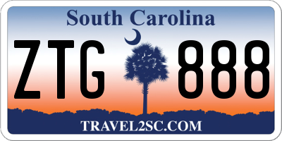 SC license plate ZTG888