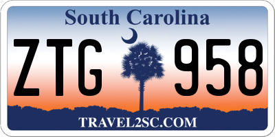 SC license plate ZTG958