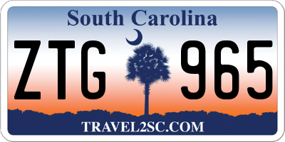 SC license plate ZTG965