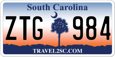SC license plate ZTG984