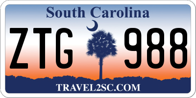 SC license plate ZTG988