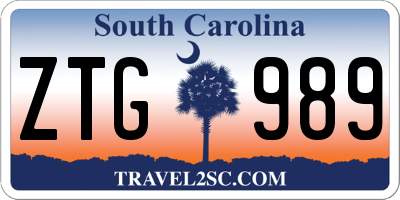 SC license plate ZTG989