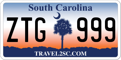 SC license plate ZTG999