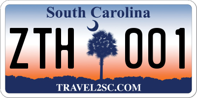 SC license plate ZTH001