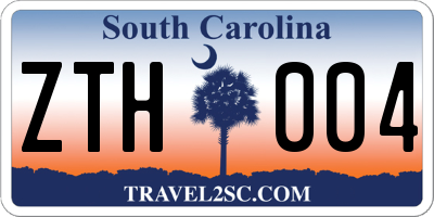 SC license plate ZTH004