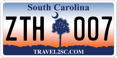SC license plate ZTH007