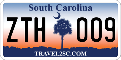 SC license plate ZTH009