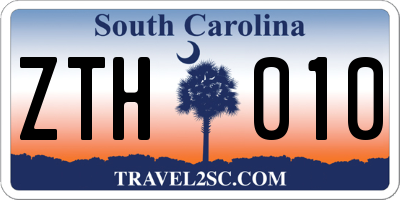 SC license plate ZTH010