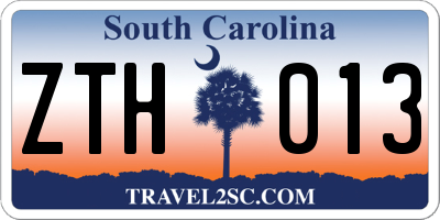 SC license plate ZTH013