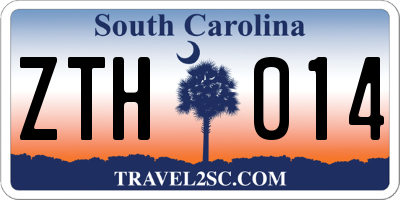 SC license plate ZTH014