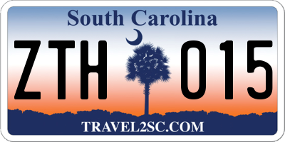 SC license plate ZTH015