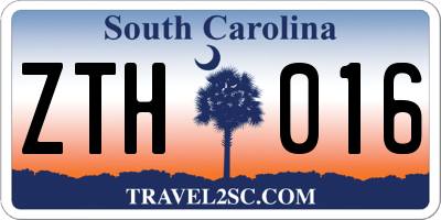 SC license plate ZTH016
