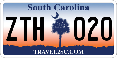 SC license plate ZTH020