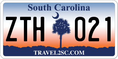 SC license plate ZTH021