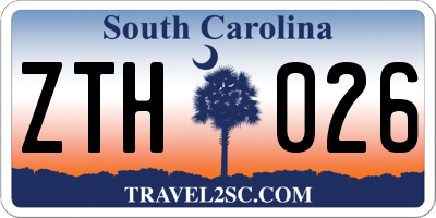 SC license plate ZTH026