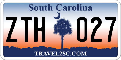 SC license plate ZTH027