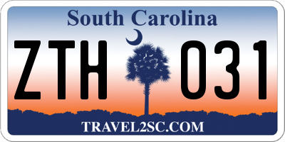 SC license plate ZTH031