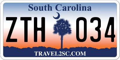 SC license plate ZTH034