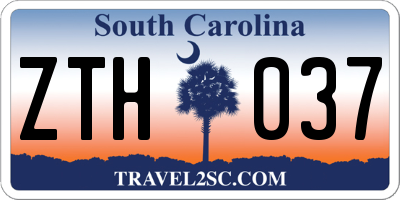 SC license plate ZTH037