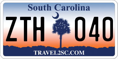 SC license plate ZTH040