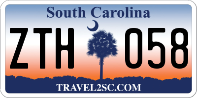 SC license plate ZTH058