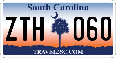 SC license plate ZTH060