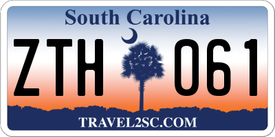 SC license plate ZTH061