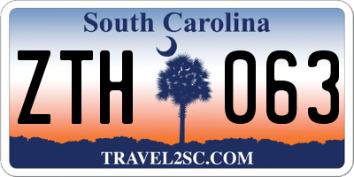 SC license plate ZTH063